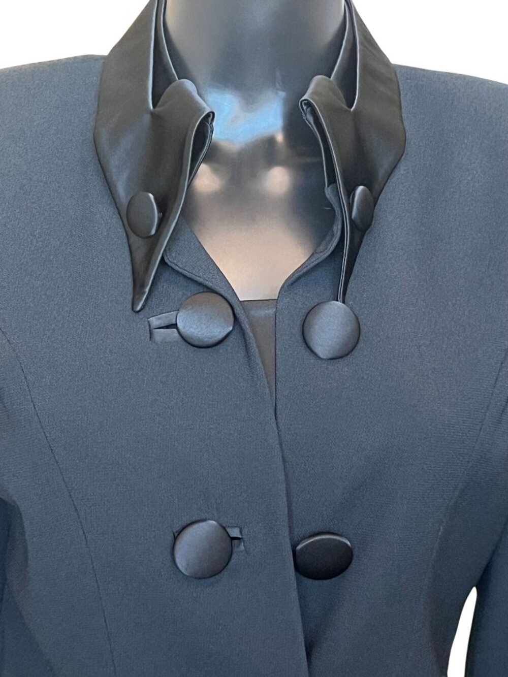 Vintage Heiser-Egan Black Tuxedo Blazer Satin Trim Medium - Picture 5 of 10